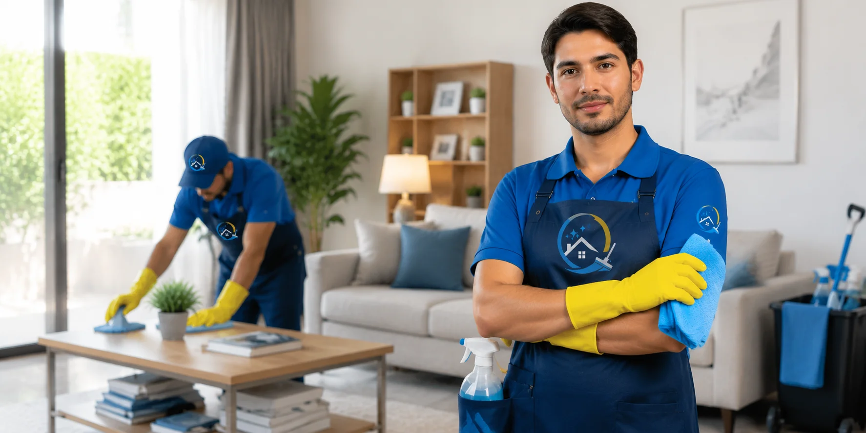 Professional cleaners providing cleaning services in Dubai for homes and offices