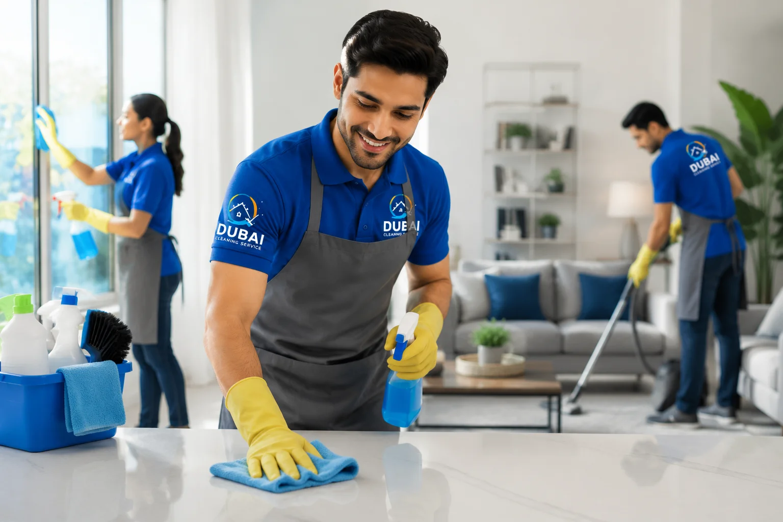 Professional cleaners providing general cleaning services in Dubai
