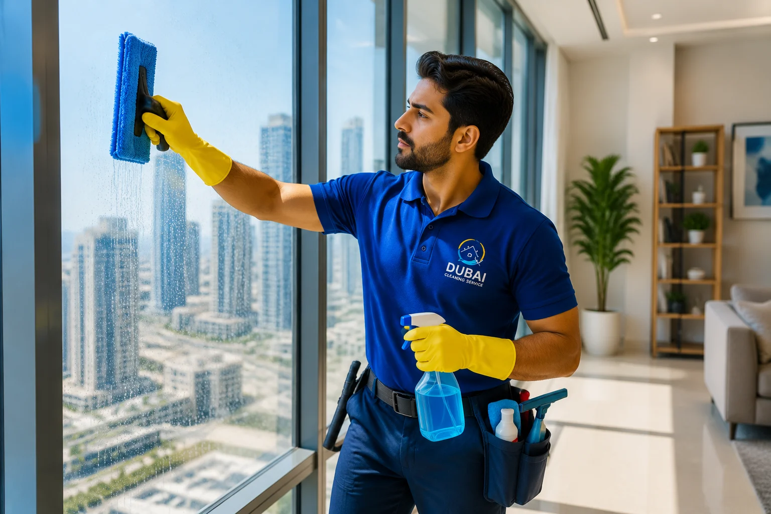 Expert window cleaning service providing clear glass surfaces in Dubai